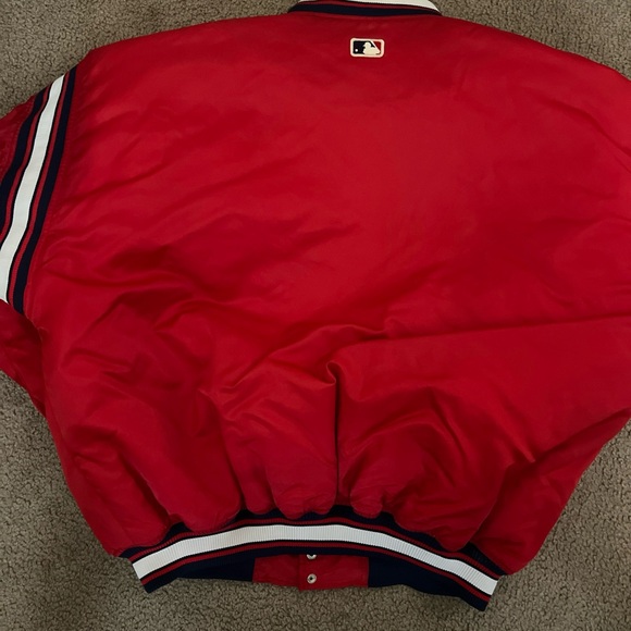 Vintage Cleveland Indians Jacket Mens 3XL Red MLB Baseball Starter Satin 90s - Picture 7 of 8
